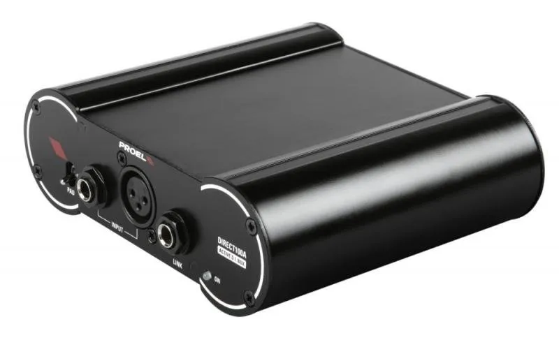 PROEL Di-box aktivní mono, černá, kovová, napájení 9V/18-48V