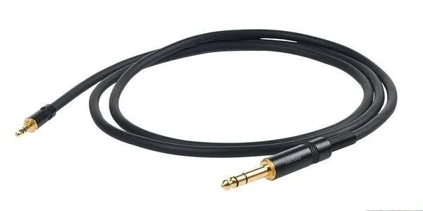 Proel IM kabel, 1,5 m, černý, 3,5 mm stereo jack - 6,3 mm stereo jack