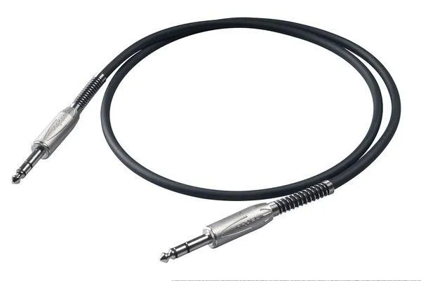 Proel IM kabel 3 m černý, 2x 6,3 mm S5CPRO stereo jack konektory