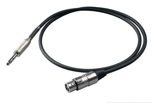 Proel kabel, 1m, černý, XLR a 6,3mm jack