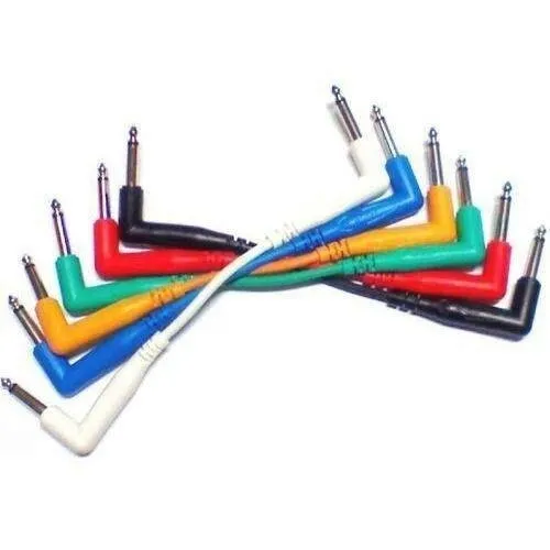 PROEL patch kabel, 0,15 m, 2x6,3 mm mono jack, 6 barev