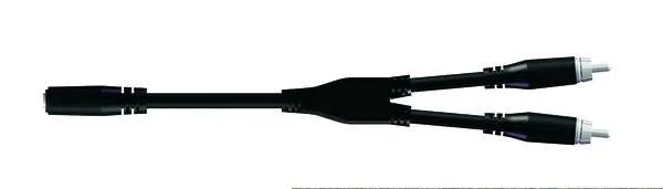 Proel Y kabel, 3 m, 3,5 mm jack - 2 x RCA, černý, odolný