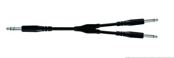 Proel Y kabel 1,8 m, 6,3 mm stereo jack - 2x 6,3 mm mono jack, černý