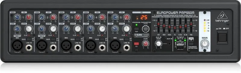 Behringer mixážní pult, 500W, 5 kanálů, Klark Teknik Multi-FX procesor
