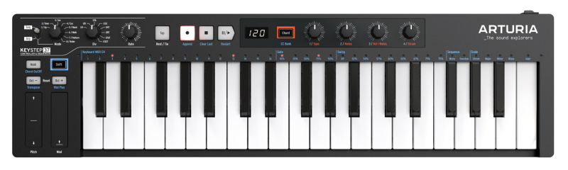 Arturia MIDI kontroler KeyStep 37 Black Edition, kompaktní, polyfonní, s arpeggiátorem