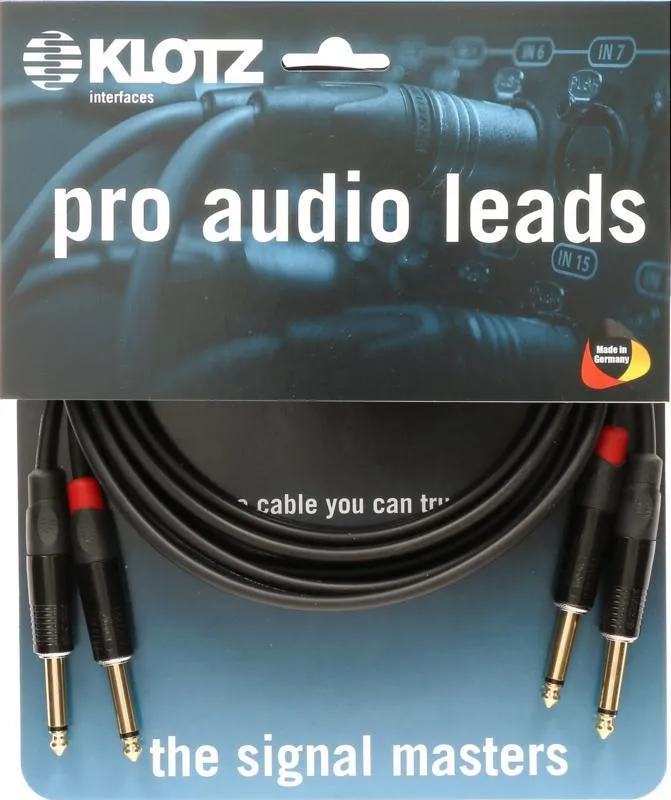 Klotz kabel - 6m, stereo, jack konektory, rovné