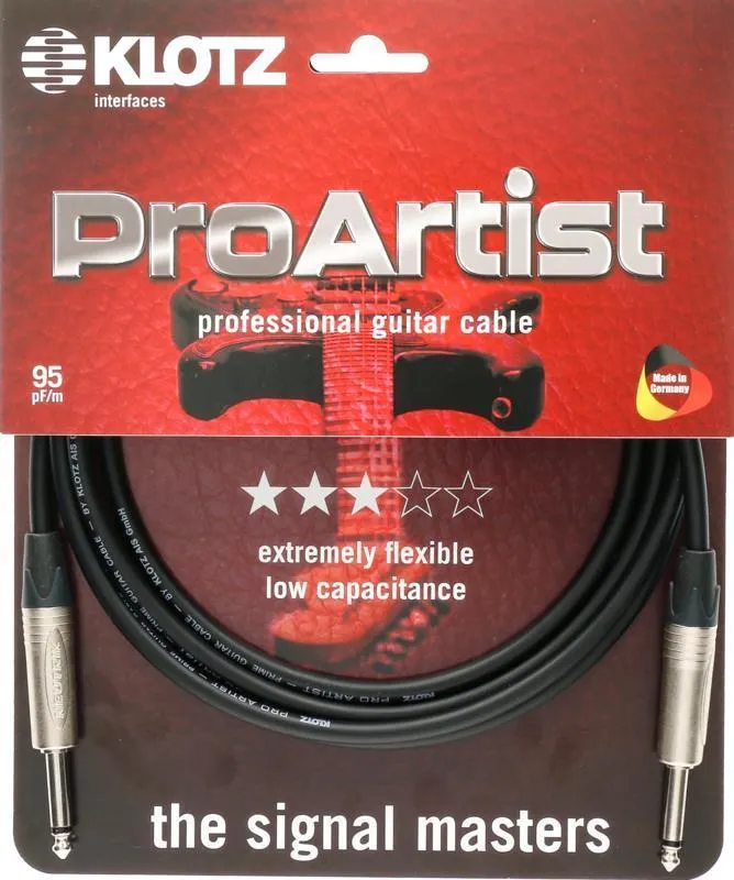 Klotz PRO ARTIST kabel pro kytaru, niklové konektory, 4,5m