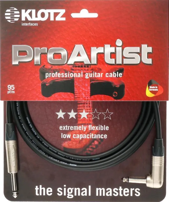 Klotz PRO ARTIST kytarový kabel s niklovými konektory - Neutrik - 4,5m