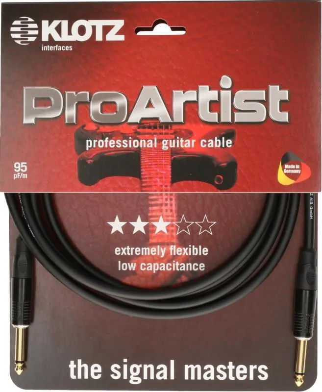 Klotz IM kabel pro kytaru, kovové konektory, zlacené kontakty - 1,5m
