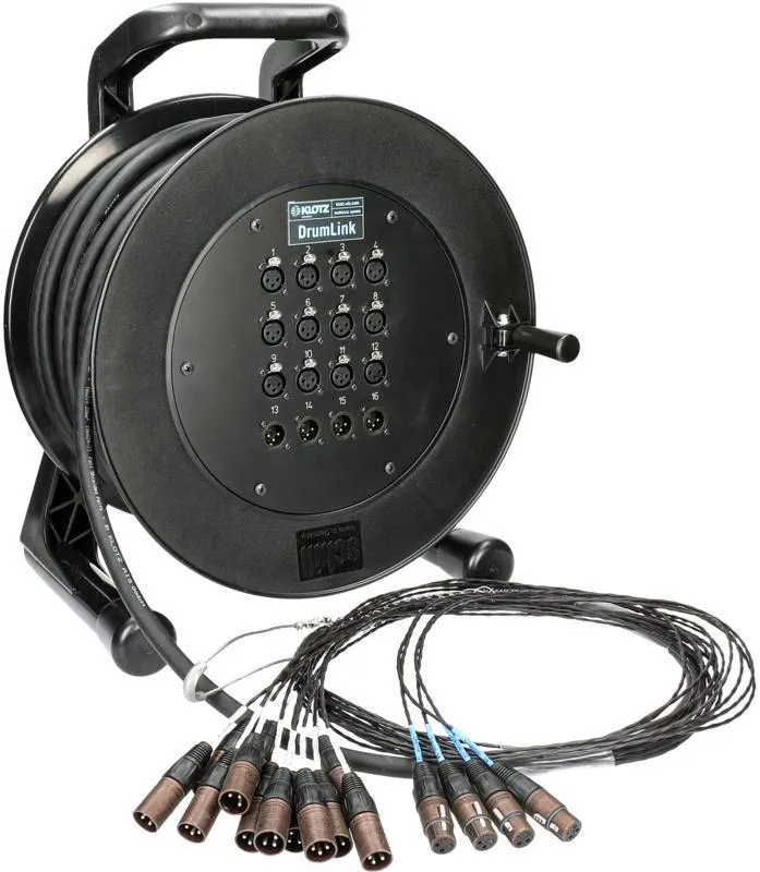 Klotz DrumLink 12/4 - 12x XLR 3p, 4x XLR 3p, 25m, analogový