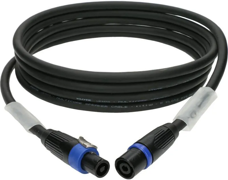 Klotz kabel 4 x 4,0 mm² speakON 4p, PUR, 0,5m, kovový obal