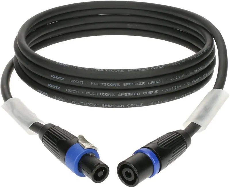 Klotz 4 x 2,5 mm² reproduktorový kabel PVC speakON 4p s kovovým krytem - 5m