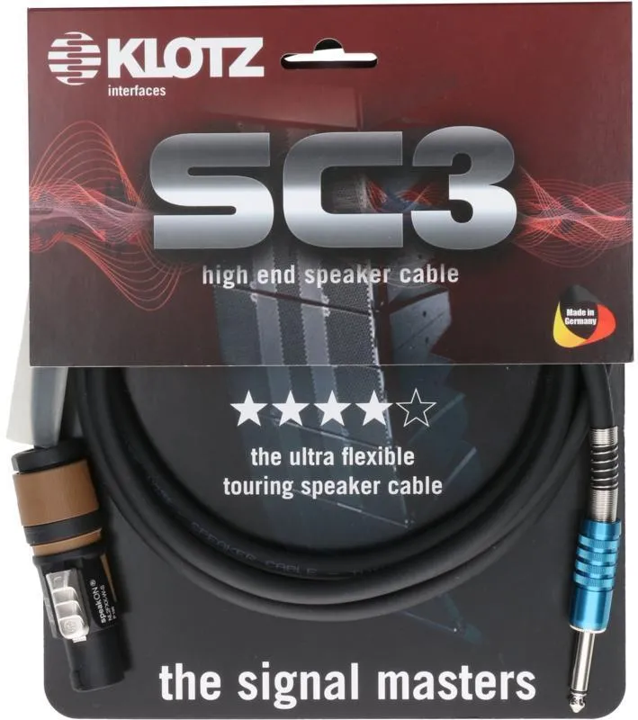 Klotz kabel 2 x 2,5 mm² PVC speakON 2p - jack 2p - 5m