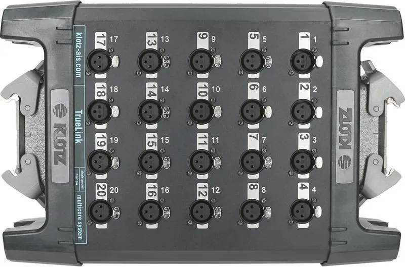 Klotz Stagebox 20 kanál, XLR 3p, 2x Han® D konektor, společné uzemnění, 0,36m