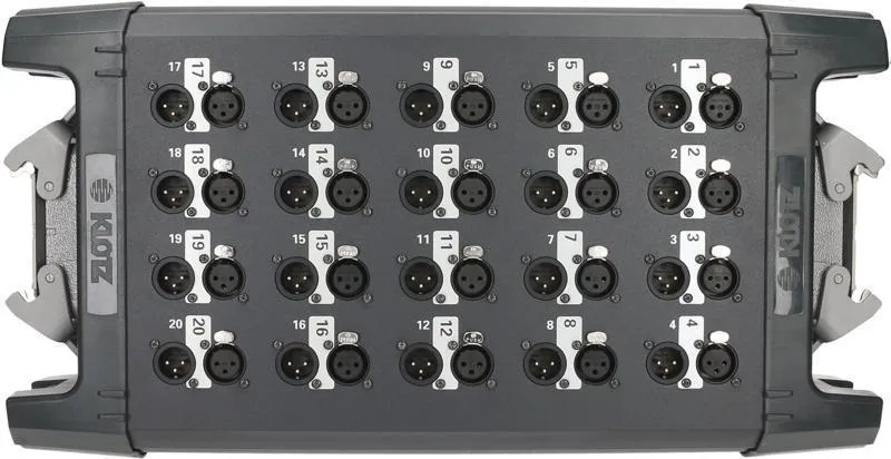 Klotz Stagebox 20x XLR 3p, 2x Han® D, společné uzemnění, 0,465m
