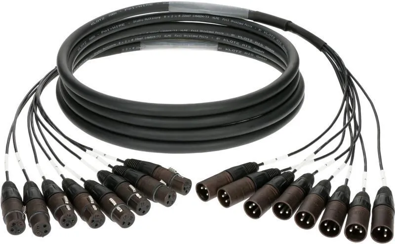 Klotz 8-kanálový analogový kabel - symetrický 8 x XLR 3p samice - 8 x XLR 3p samec - 6m