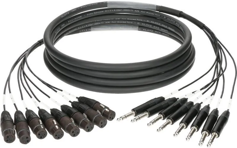 Klotz IM kabel skupinový, analogový, 8 x XLR 3p samice - 8 x TRS - 3m