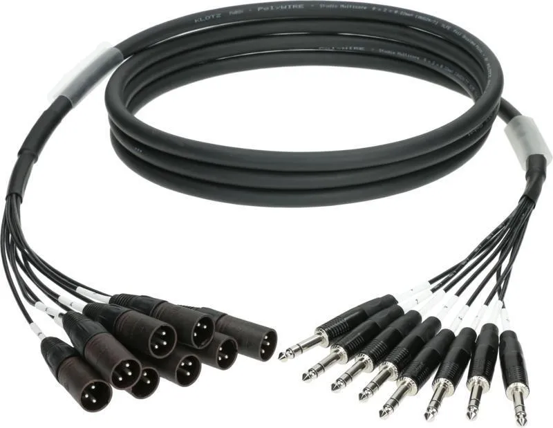 Klotz 8-kanálový analogový loom - symetrický 8 x XLR 3p samec - 8 x TRS konektory - 6m