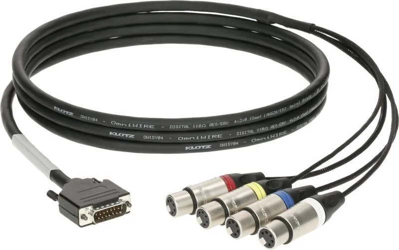 Klotz kabel CAT multicore, D-Sub 15p na 4 x XLR 5p, 1,5m