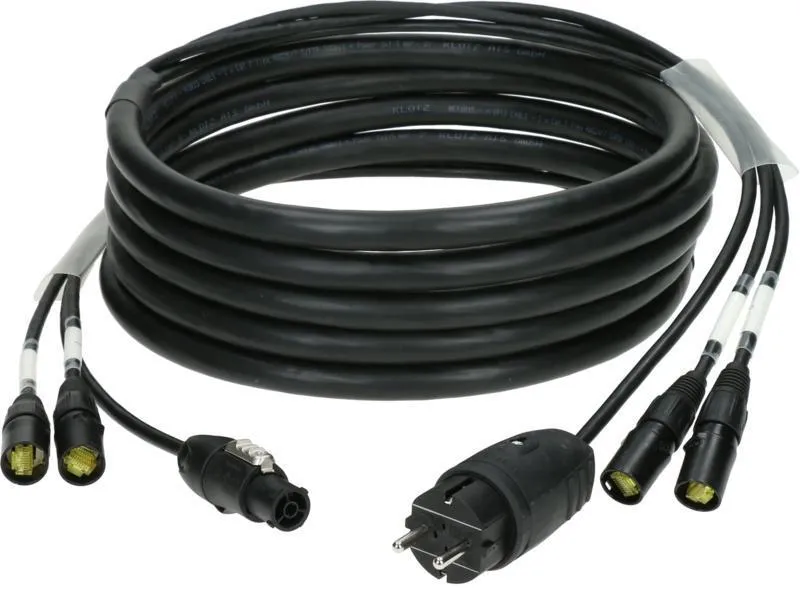Klotz hybridní kabel CAT7 a napájení 2 x etherCON + Schuko => powerCON TRUE1 - 5m