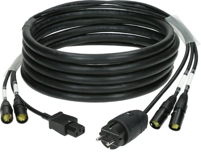 Klotz hybridní kabel CAT7 a napájení 2 x etherCON + Schuko => IEC - 50m