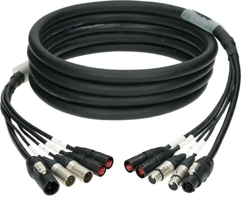 Klotz hybridní kabel CAT5e a DMX a napájení 3G2.5, 2 x etherCON, 2 x XLR 5p, powerCON TRUE1 - 5m