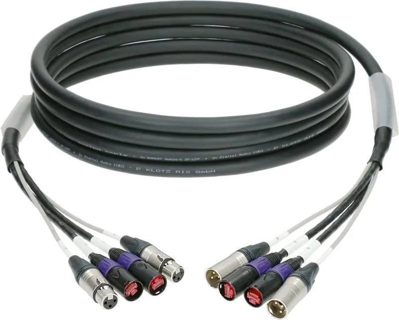 Klotz hybridní kabel CAT5e 2 x etherCON + 2 x XLR 3p - 3m