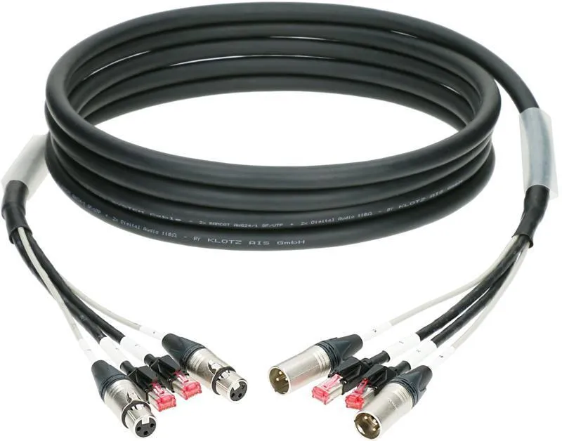 Klotz hybridní kabel CAT5e a audio 2 x RJ45 + 2 x XLR 3p - 20m