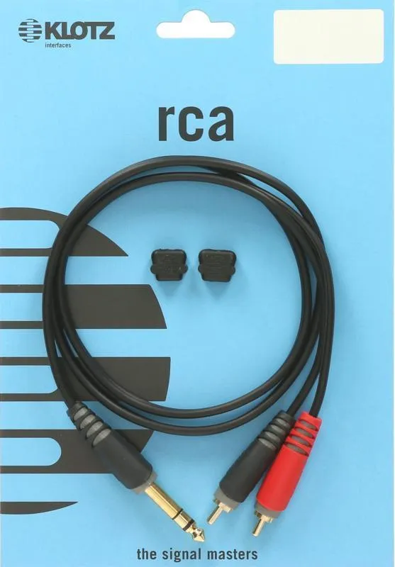 Klotz Pro TRS 6,35 mm - 2x RCA Y kabel, lehký, 1m