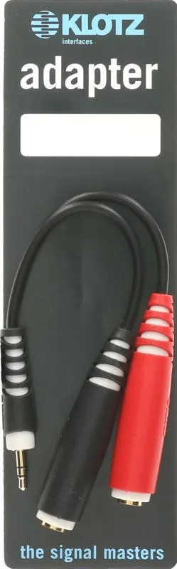 Klotz Y adaptér Jack-Jack 3,5 mm, 2x 6,35 mm, mono, krátký - 0,2m