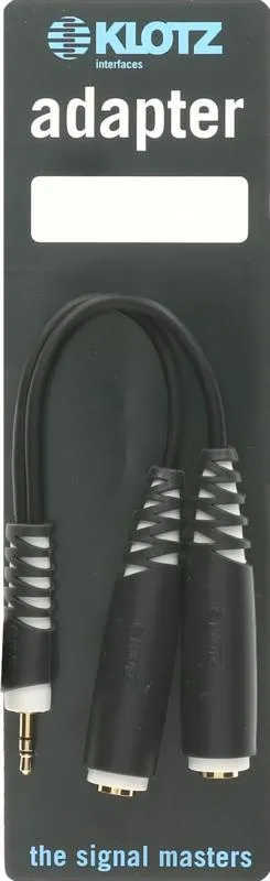 Klotz Y-kabel 3,5 mm - 2x 6,35 mm jack, kompaktní, 0,2m