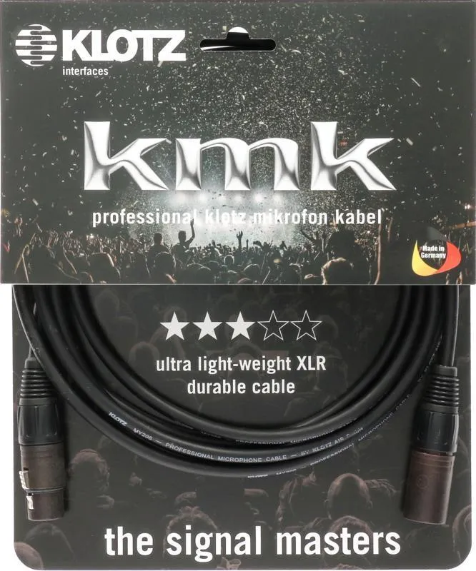 Klotz mikrofonní kabel XLR-XLR, lehký a odolný, Neutrik konektory, 2m