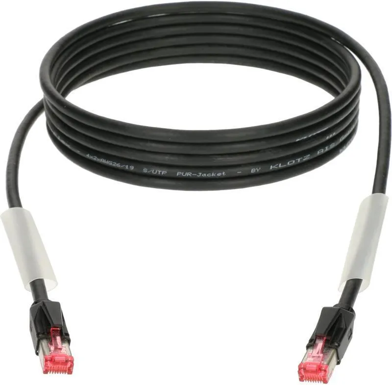 Klotz kabel CAT5e (S/UTP), flexibilní, černý, RJ45 - RJ45, 20m