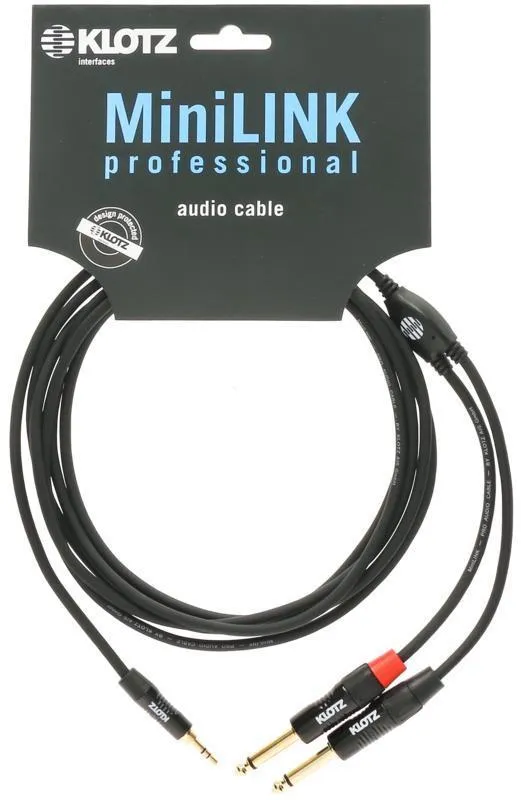 Klotz MiniLink Pro Y-kabel Jack-Jack 3,5 mm - 2x 6,35 mm - 1,5m
