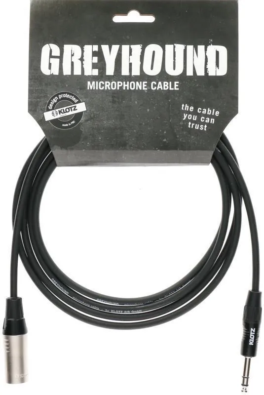 Klotz GREYHOUND analogový audiokabel - XLR samec - jack samec - 1,5m
