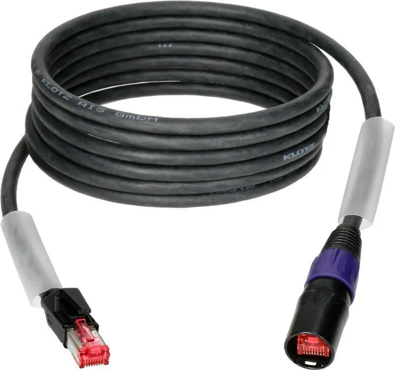Klotz kabel flexibilní, dvojité stínění, AWG24, CAT5e, etherCON-RJ45, 25m