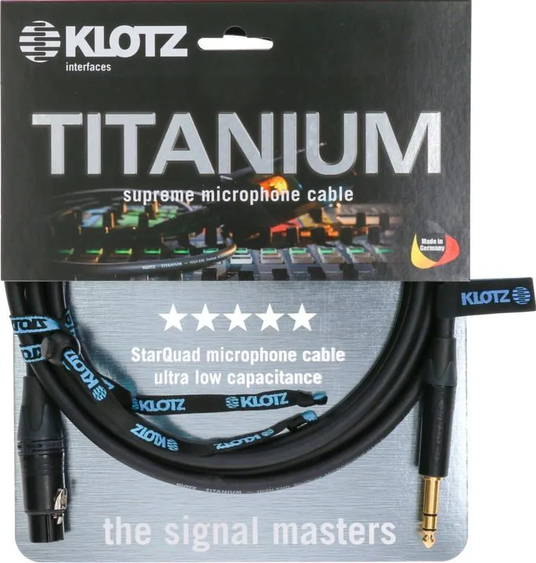 Klotz kabel XLR samice - symetrický Jack - 5m