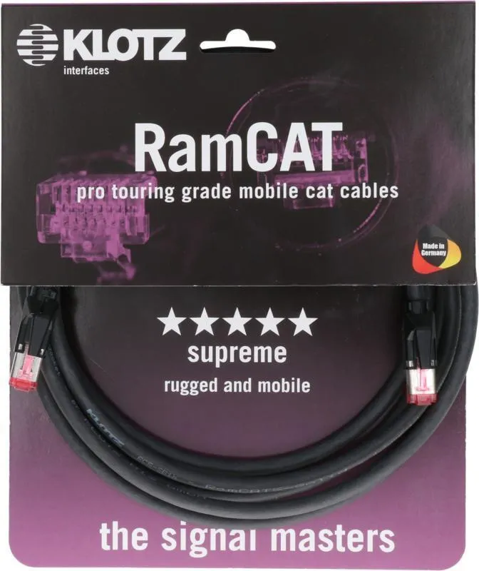 Klotz kabel RamCAT, flexibilní, dvojité stínění, AWG24, CAT5e, RJ45 - RJ45 - 1m