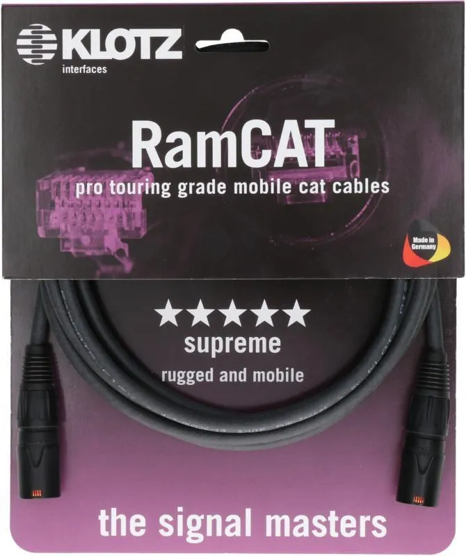 Klotz kabel CAT etherCON, flexibilní, černý, 5m