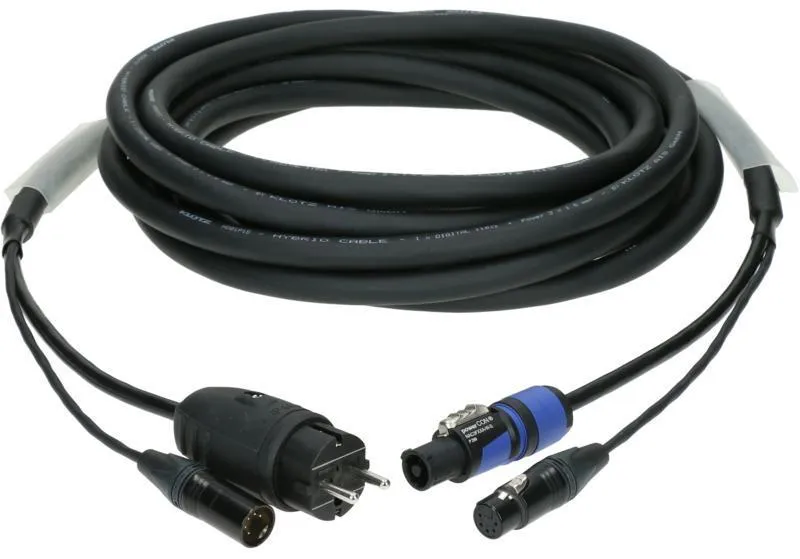 Klotz hybridní DMX a napájecí kabel 3G1.5 XLR 5p + Schuko => powerCON - 15m