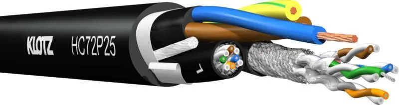 Klotz hybridní kabel 2 x CAT7 patch, napájení 2,5 mm²