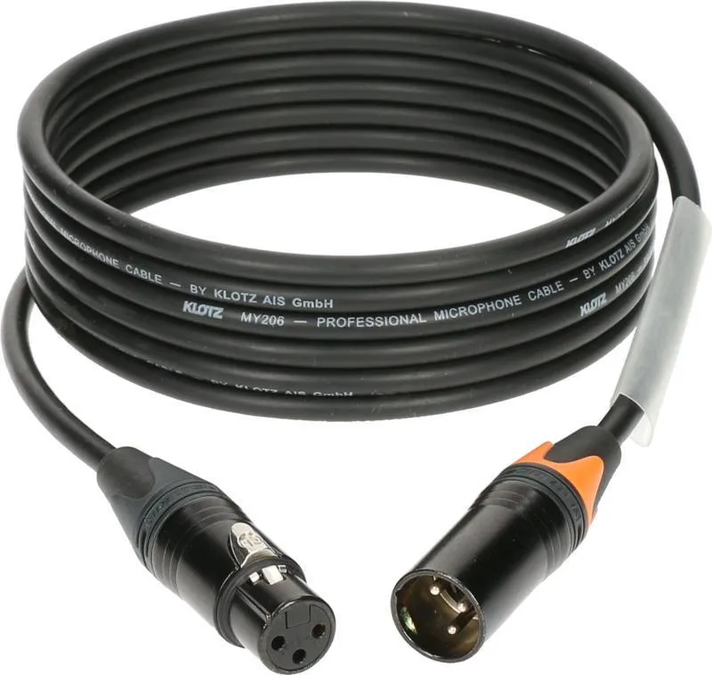 Klotz mikrofonní kabel XLR-XLR, barevné kódování, Neutrik konektory, 10m