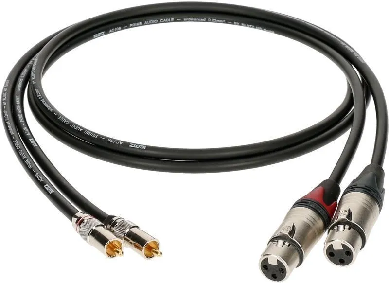 Klotz IM kabel vysokokvalitní RCA kabel s rovnými RCA a XLR konektory - 5m
