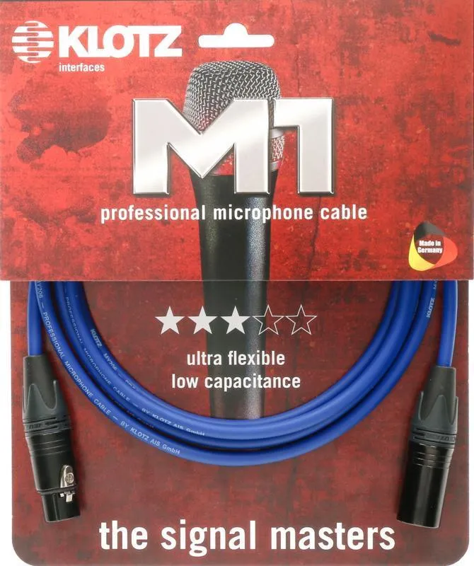 Klotz M1 pro mikrofonní kabel XLR 3p samice/samice černý Neutrik konektory - 15m
