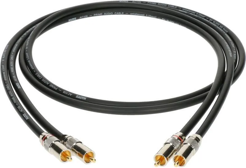 Klotz RCA kabel, vysoká kvalita, chromové konektory, zlaté kontakty, 5m