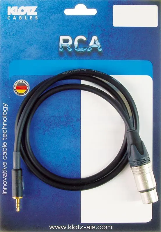Klotz kabel XLR samice - mini Jack, 0,9m
