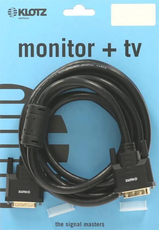 Klotz DVI-D monitor kabel, zlacené konektory, 2m
