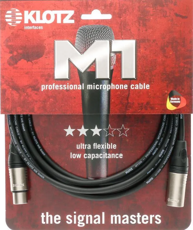 Klotz mikrofonní kabel XLR 3p, Klotz konektory, 1,5m