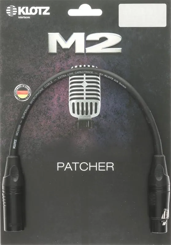 Klotz mikrofonní kabel XLR-XLR, vysoce kvalitní, silný vnější plášť, 0,6m