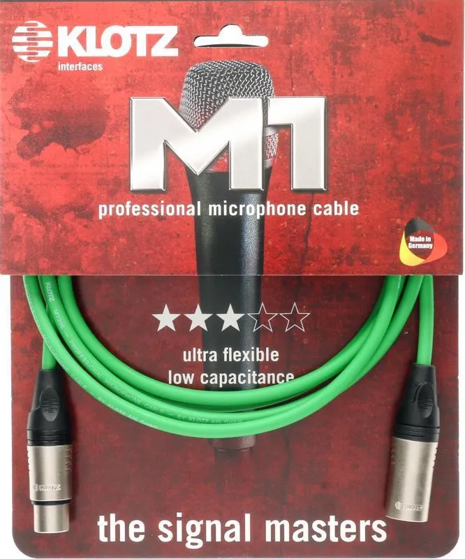 Klotz M1 pro mikrofonní kabel XLR 3p samec/samice nikl Klotz konektory - 2m
